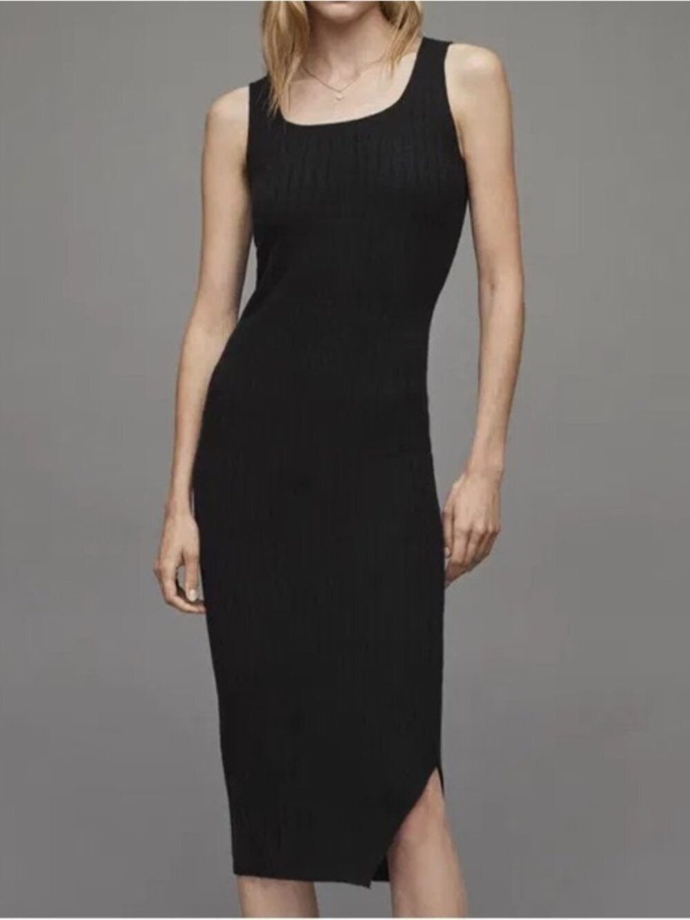 All Saints Margot Wool Blend Dress Black Size Small